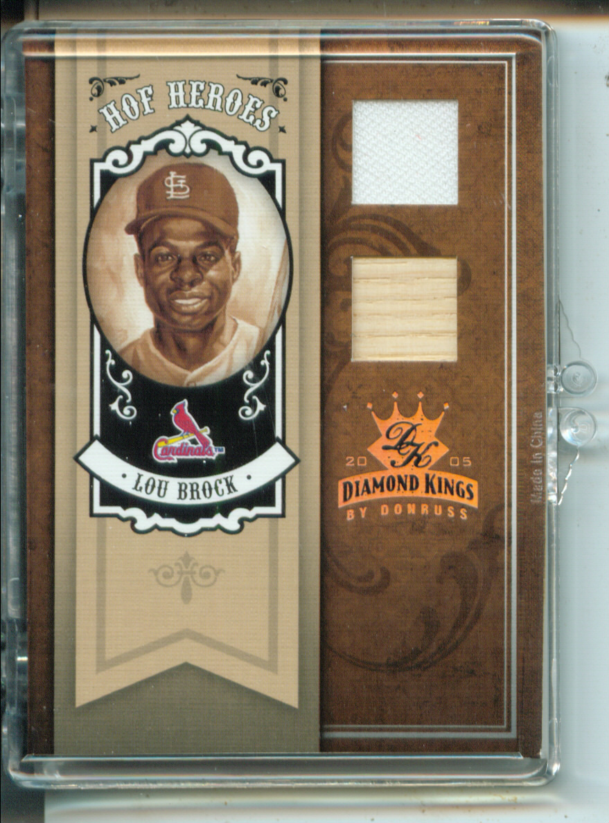 2005 Diamond Kings HOF Heroes Materials Bronze #99 Lou Brock Bat-Jsy/50