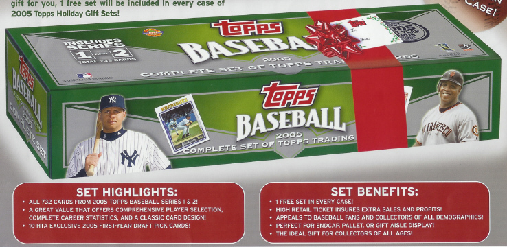  2005 Topps Baseball Complete Factory Holiday Set (Green Box) - 732 card Bast Set + 10 First Year Draft Bonus cards including Ryan Zimmerman, Matt Garza & Matt Braun)