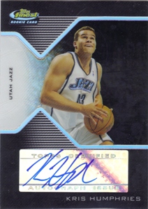 2004-05 Finest Refractors Black #168 Kris Humphries AU