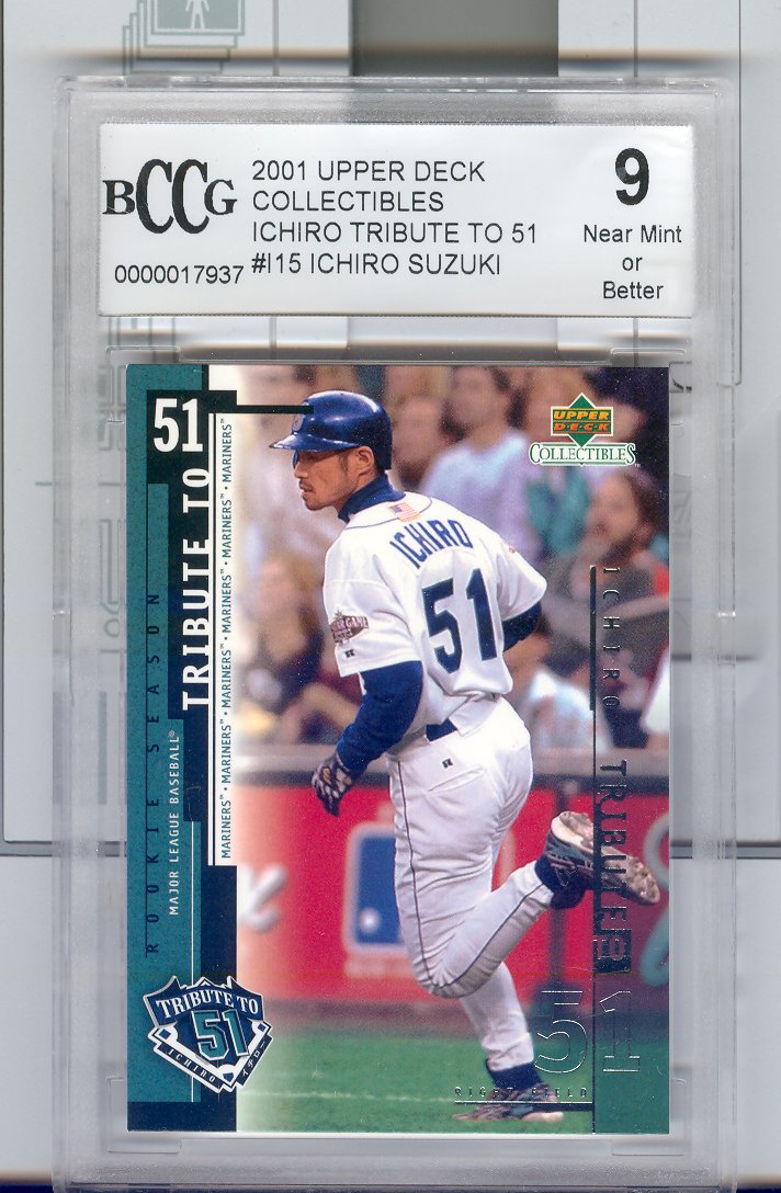 2001 Upper Deck #15 Ichiro Suzuki  Rookie - Tribute to 51   Graded BCCG Grade 9  Near Mint or Bettter  $25.00