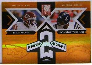 2005 Donruss Elite Face 2 Face Gold #CB11 Priest Holmes/LaDainian Tomlinson