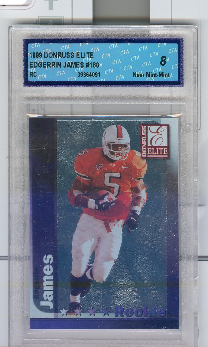 1999 Donruss Elite   #180  Edgerrin James    Graded 8   Near Mint-Mint  $25.00