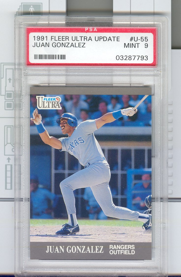 1991 Fleer Ultra Update  #U-55   Juan Gonzalez   Graded Mint 9  $25.00