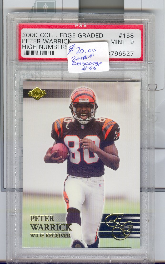 2000 Coll. Edge Graded #158 Peter Warrick Mint 9   $20.00