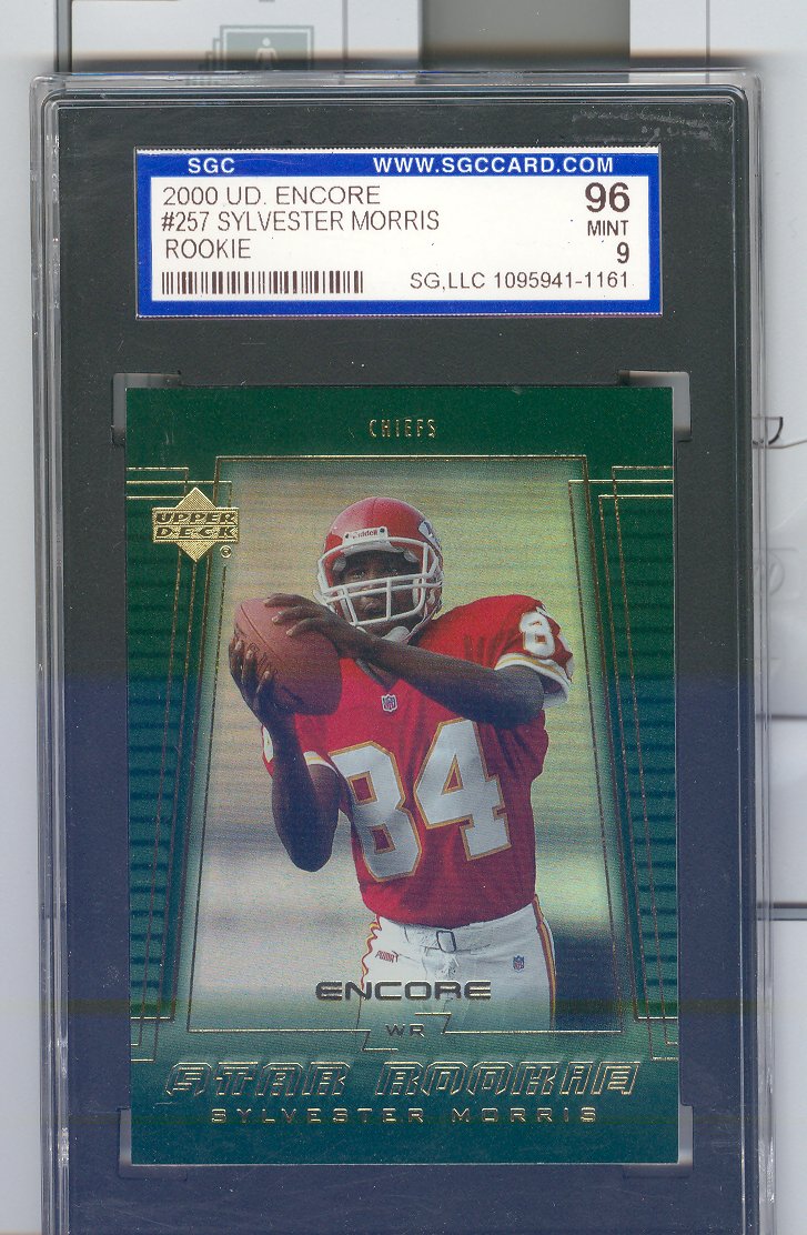 2000   Upper Deck Encore #257  Sylvester Morris RC  Graded Mint 9    $40.00