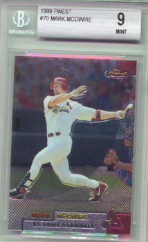 1999  Topps Finest Baseball #70 Mark McGwire BGS Mint 9 NICE!!