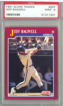 1991 Score Traded Baseball #96T Jeff Bagwell Rookie PSA Mint 9 NICE!