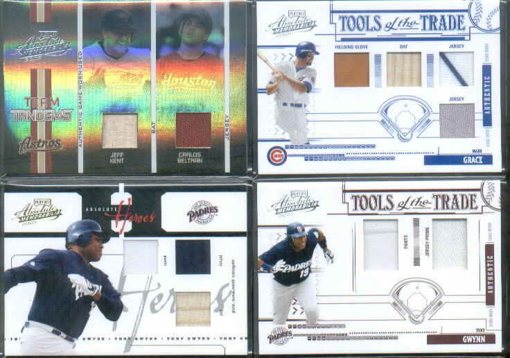 2005 Absolute Memorabilia Tools of the Trade Swatch Double Prime Red #78 Tony Gwynn J-P/50