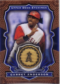 2004 Upper Deck Etchings Game Bat Blue #GA Garret Anderson