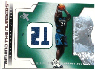 2003-04 E-X Behind the Numbers Game-Used #13 Kevin Garnett
