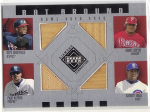2002 Upper Deck Diamond Connection Bat Around Quads #SAKS Shef/Abreu/Klesko/Sosa