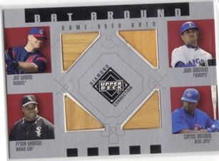 2002 Upper Deck Diamond Connection Bat Around Quads #TGTD Thome/Gonz/Thom/Delg