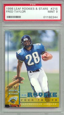 1998 Leaf Rookies & Stars #218 Fred Taylor ROOKIE PSA Mint 9 Jacksonville JAGUARS NICE!!