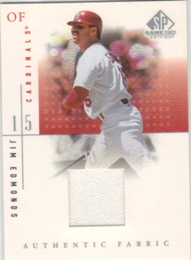 2001 SP Game Used Edition Authentic Fabric #JE Jim Edmonds DP