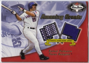 2002 Fleer Box Score Amazing Greats Single Swatch #9 Rafael Palmeiro