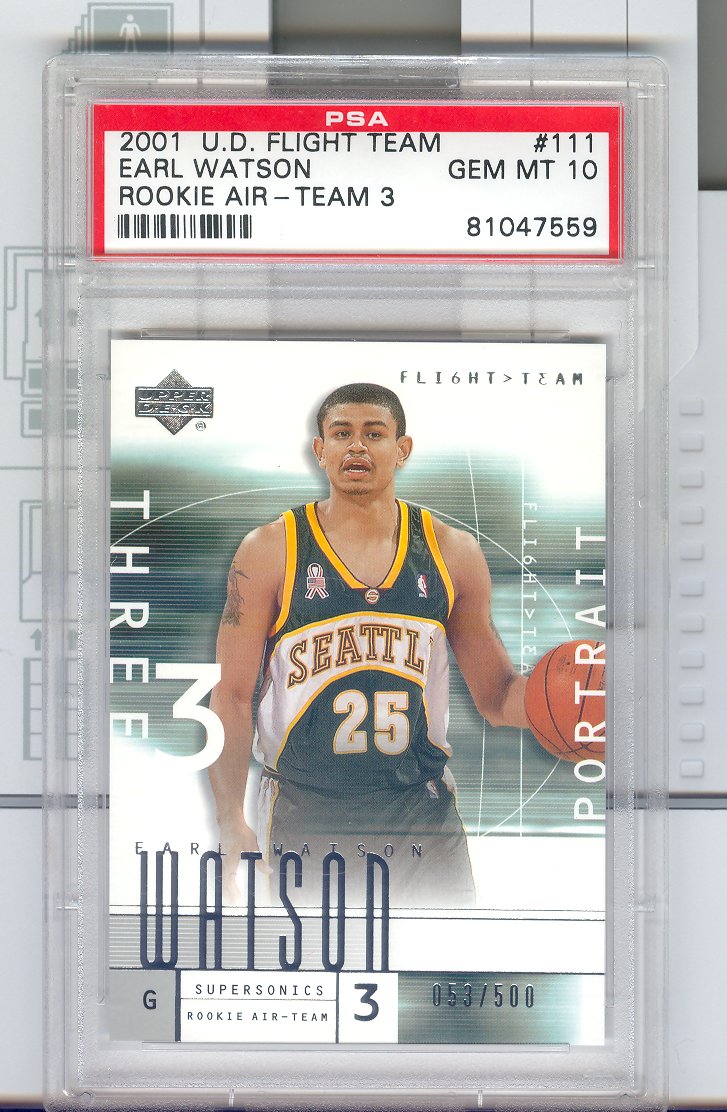 2001-02 Upper Deck Flight Team #111  Earl Watson PSA Graded GEM MT 10  $30.00
