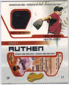 2003 Fleer Authentix Game Jersey #LB Lance Berkman