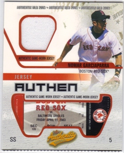 2003 Fleer Authentix Game Jersey #NG Nomar Garciaparra