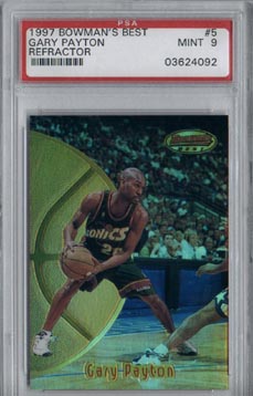 1997/98 Bowman's Best Basketball #5R Gary Payton Refractor Mint PSA 9 BEAUTIFUL!!
