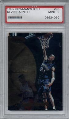1997/98 Bowman's Best Basketball #90 Kevin Garnett Mint PSA 9 BEAUTIFUL!