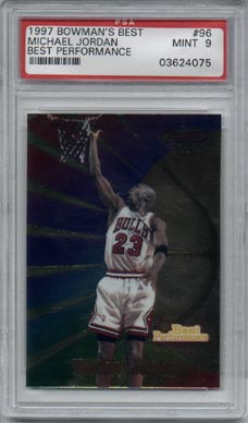 1997/98 Bowman's Best Basketball #96 Michael Jordan Best Performance Mint PSA 9 NICE!