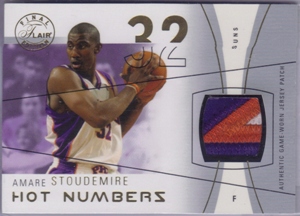 2003-04 Flair Final Edition Hot Numbers Patches Gold #AS Amare Stoudemire/32