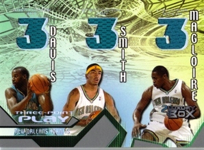 2004-05 Topps Luxury Box Three-Point Play Relics #DSM Baron Davis/J.R.Smith/Jamaal Magloire