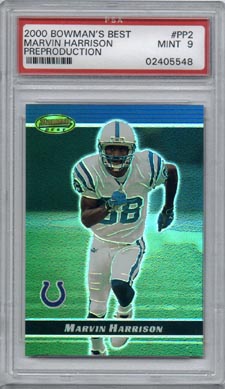 2000 Bowman's Best Football #PP2 Marvin Harrison Preproduction Promo Mint PSA 9 COLTS NICE!!!
