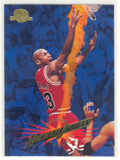 1995-96 SkyBox Premium #15 Michael Jordan UER/Career block total is wrong