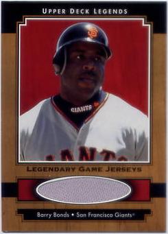 2001 Upper Deck Legends Legendary Game Jersey #JBB Barry Bonds