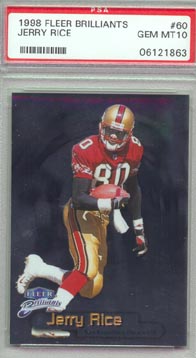 1998 Fleer Brilliants Football #60 Jerry Rice PSA Gem Mint 10 San Francisco 49ers