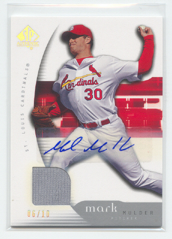 2005 SP Authentic Signature Jersey Gold #64 Mark Mulder