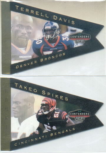 1998 Playoff Contenders Pennants Gold Foil #25 Terrell Davis