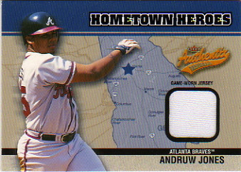 2003 Fleer Authentix Hometown Heroes Memorabilia #AJ Andruw Jones Jsy SP/150