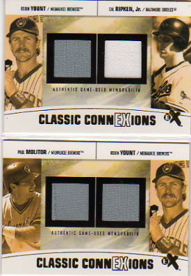 2004 E-X Classic ConnExions Game Used Double #CRRY Cal Ripken Jsy/Robin Yount Jsy