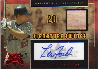 2005 National Pastime Signature Swings Bat Red #LF Lew Ford/76
