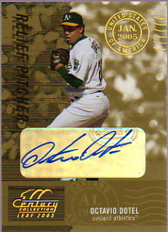 2005 Leaf Century Signature Post Marks Gold #186 Octavio Dotel/50