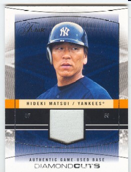 2004 Flair Diamond Cuts Game Used Platinum #HM Hideki Matsui Base/16