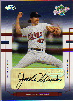 2004 Donruss World Series Blue Signature #48 Jack Morris Twins/25