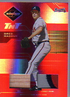 2005 Leaf Limited TNT Prime #174 G.Madd Braves Bat-Jsy/100