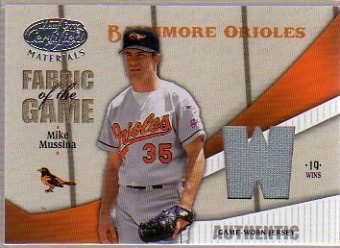2004 Leaf Certified Materials Fabric of the Game Stats #181 Mike Mussina Jsy/19