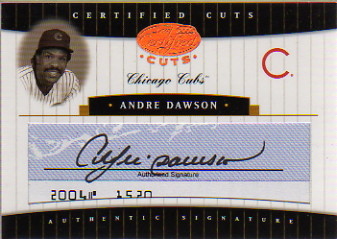 2004 Leaf Certified Cuts Check Signature Blue #2 Andre Dawson/22