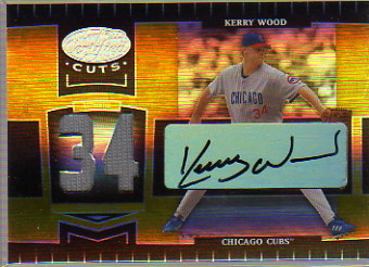 2004 Leaf Certified Cuts Marble Signature Material Gold Number #41 Kerry Wood Pants/34