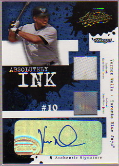 2005 Absolute Memorabilia Absolutely Ink Swatch Double #10 Vernon Wells J-J/25
