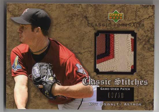 2003 Upper Deck Classic Portraits Stitches Patch Gold #RO Roy Oswalt