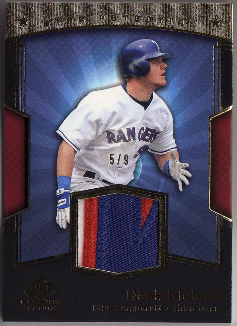 2004 SP Game Used Patch Star Potential #HB Hank Blalock/9