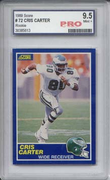 1989 Score #72 Cris Carter RC Graded Mint+ 9.5