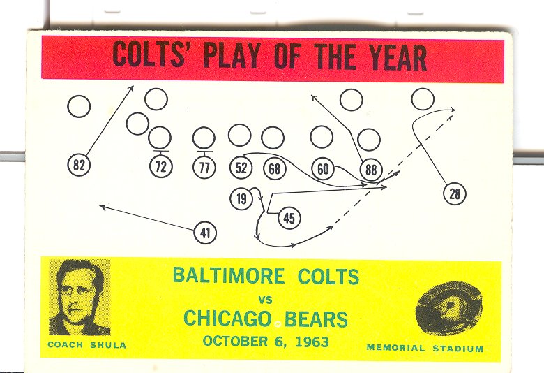 1964 Philadelphia #14 Colts Play/Don Shula