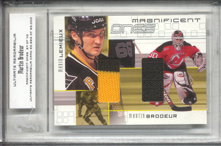2000-01 BAP Ultimate Memorabilia Magnificent Ones #ML3 Martin Brodeur/Mario Lemieux