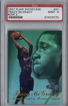 1997/98 Flair Showcase Basketball Tracy McGrady Row 3 Rookie Mint PSA 9 NICE!!